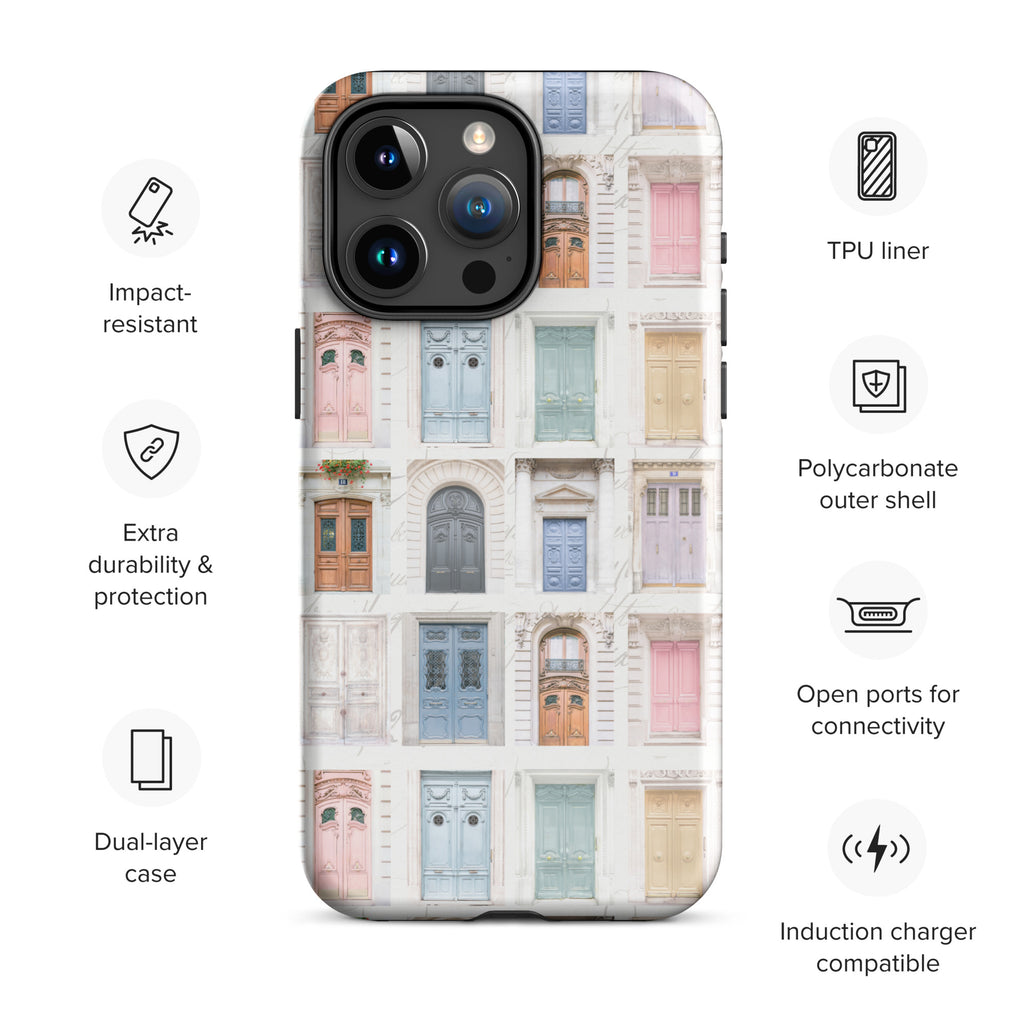 Pastel Parisian Doors Tough Case for iPhone®