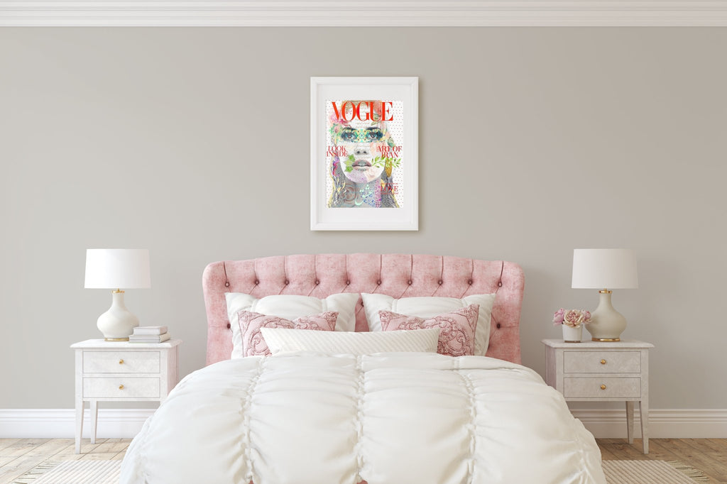 Abstract Collage Magazine Cover Art Print, Persian Language Feminine Chic, Stylish Home & Office Wall Decor - Artwork by Lili