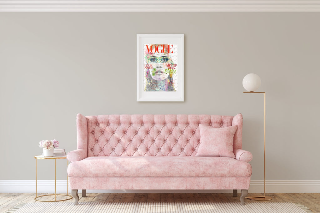 Abstract Collage Magazine Cover Art Print, Persian Language Feminine Chic, Stylish Home & Office Wall Decor - Artwork by Lili