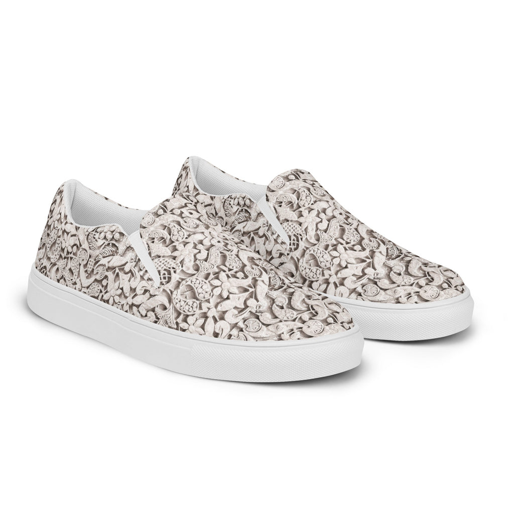 Alhambra Palace Floral Design Women’s Slip - on Canvas Shoes - Artwork by Lili