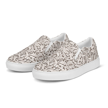 Alhambra Palace Floral Design Women’s Slip - on Canvas Shoes - Artwork by Lili