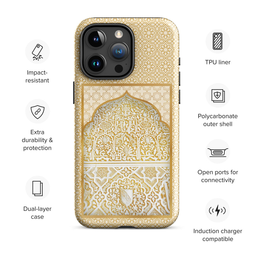 Alhambra Palace Gold Accent Islamic Pattern Tough Case for iPhone® - Artwork by Lili