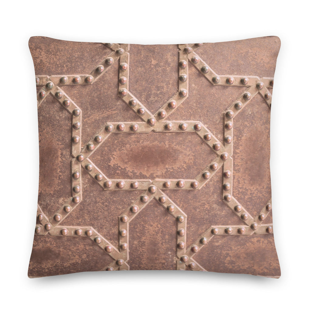 Alhambra Palace Metal Door Design 22x22 Premium Pillow - Artwork by Lili