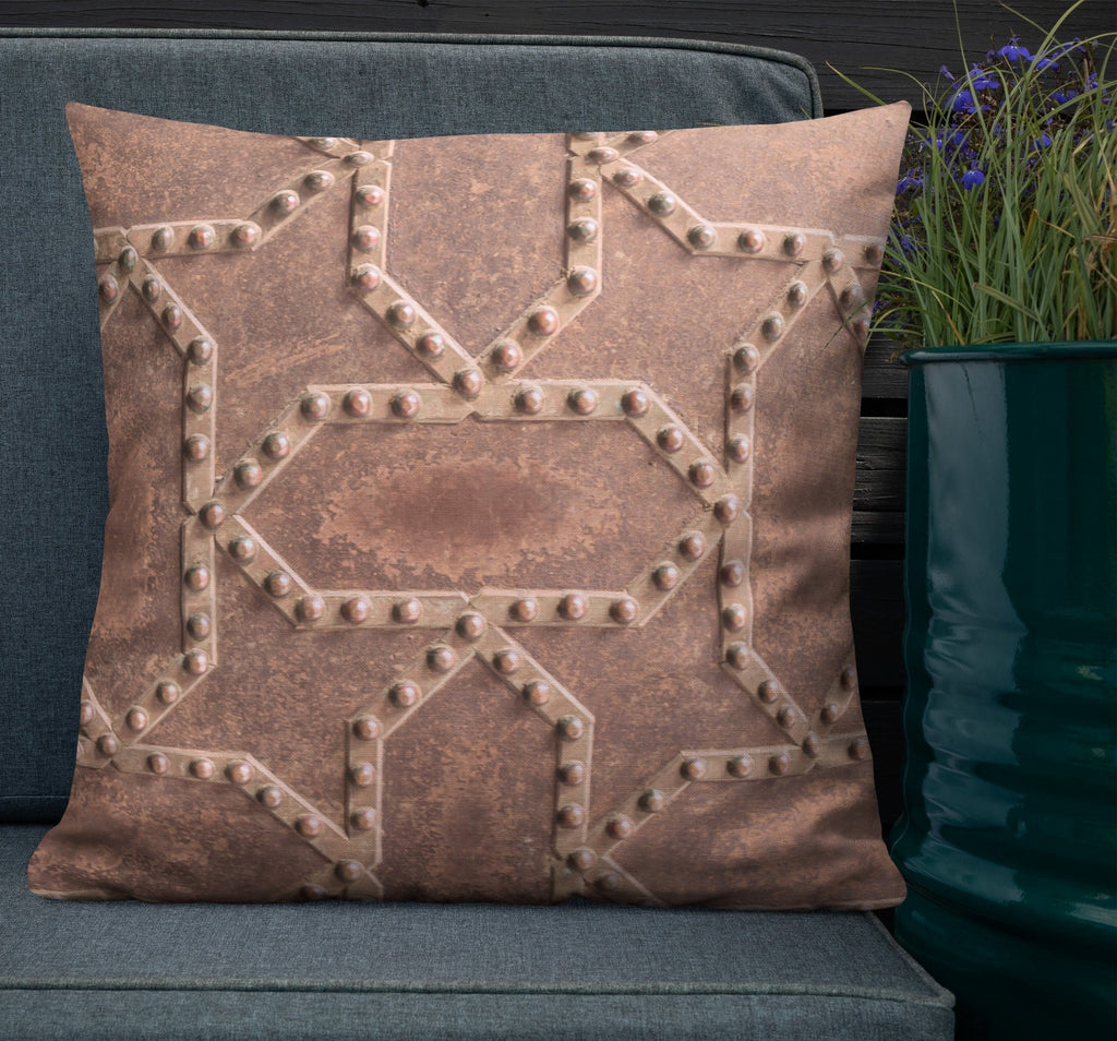 Alhambra Palace Metal Door Design 22x22 Premium Pillow - Artwork by Lili