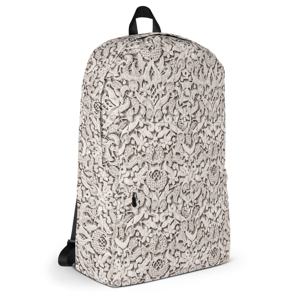Alhambra Palace White Floral Pattern Backpack - Artwork by Lili