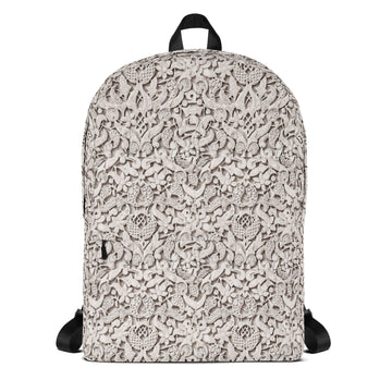 Alhambra Palace White Floral Pattern Backpack - Artwork by Lili