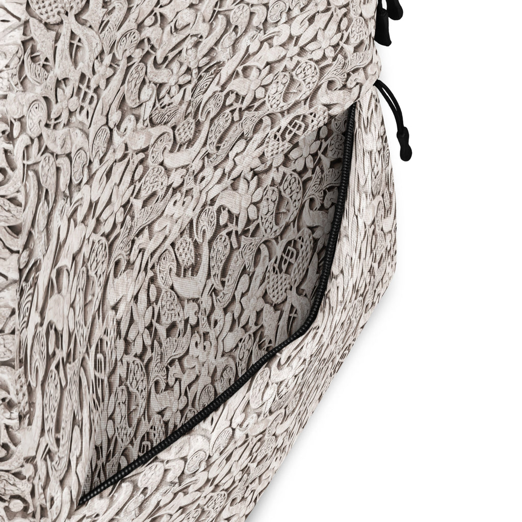 Alhambra Palace White Floral Pattern Backpack - Artwork by Lili
