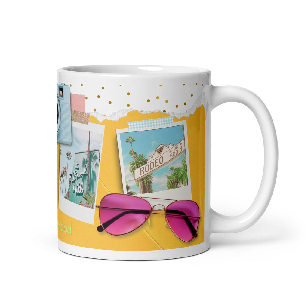 Beverly Hills Vibes White Glossy Mug (3 sizes) - Artwork by Lili