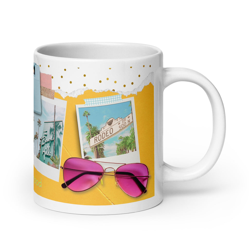 Beverly Hills Vibes White Glossy Mug (3 sizes) - Artwork by Lili