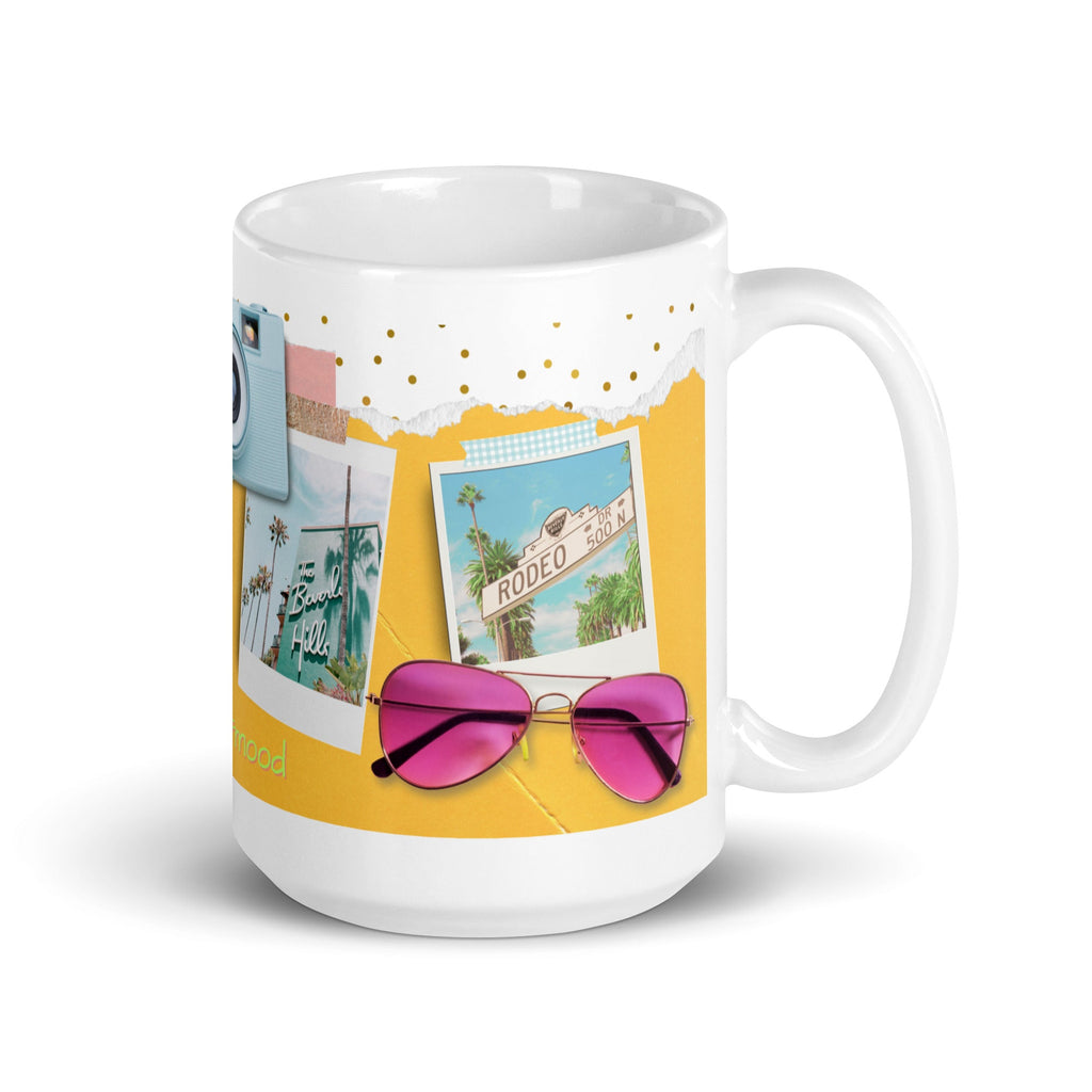 Beverly Hills Vibes White Glossy Mug (3 sizes) - Artwork by Lili