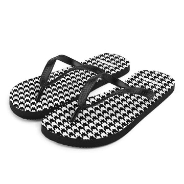 Black & White Houndstooth Pattern Flip - Flops - Artwork by Lili