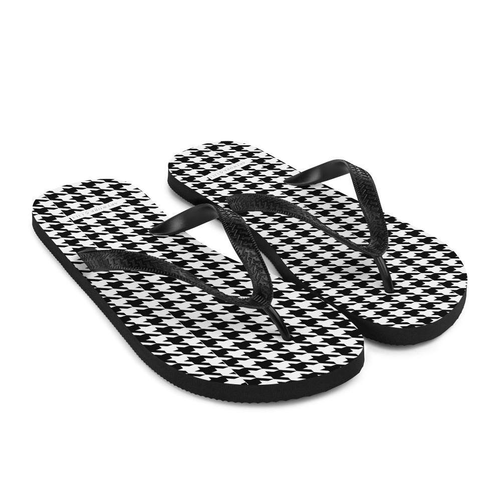 Black & White Houndstooth Pattern Flip - Flops - Artwork by Lili
