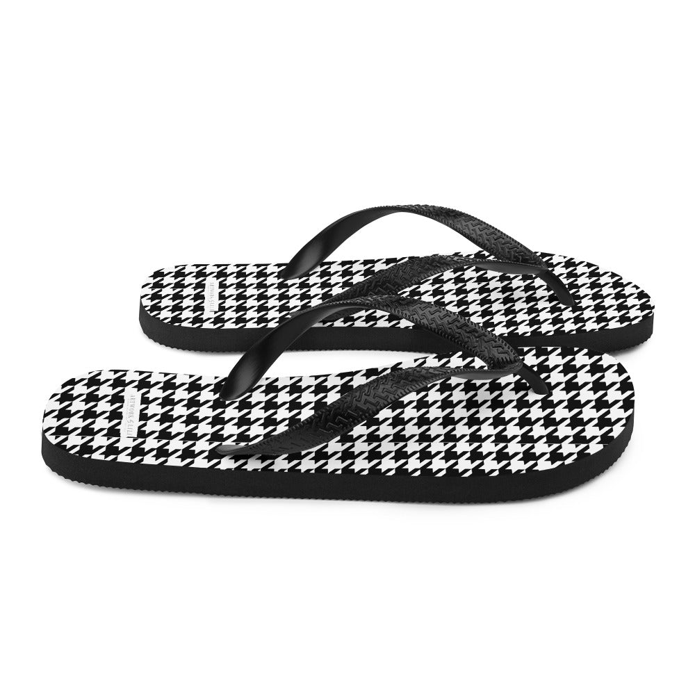 Black & White Houndstooth Pattern Flip - Flops - Artwork by Lili