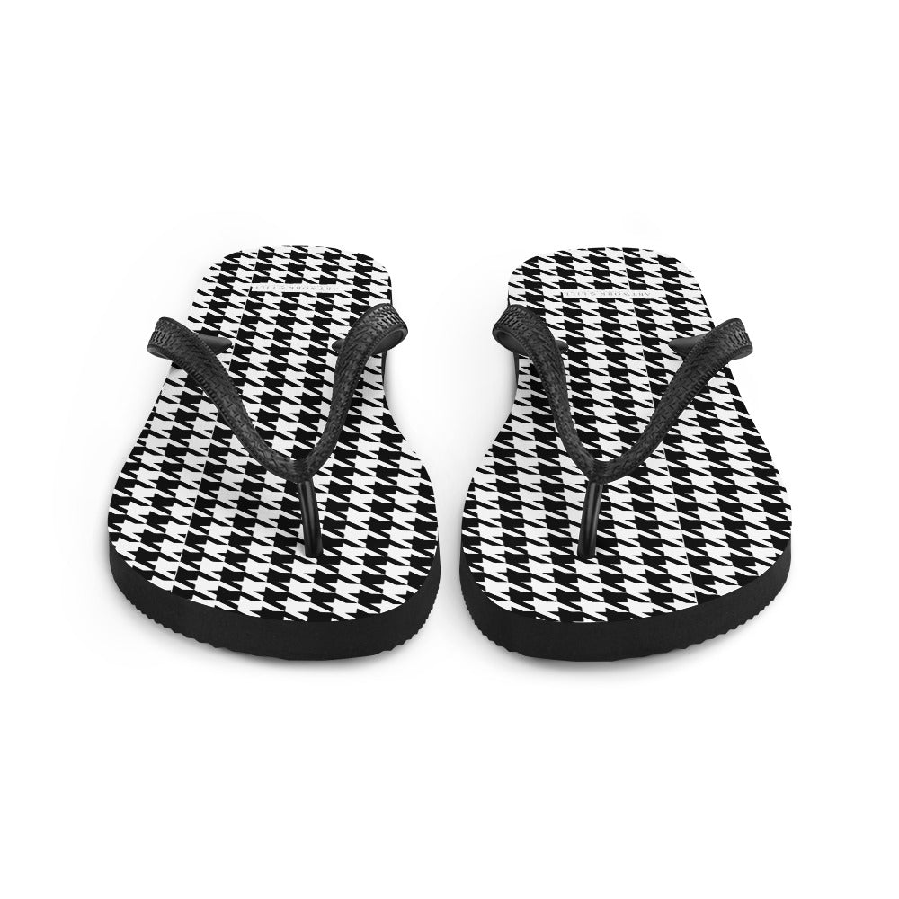 Black & White Houndstooth Pattern Flip - Flops - Artwork by Lili