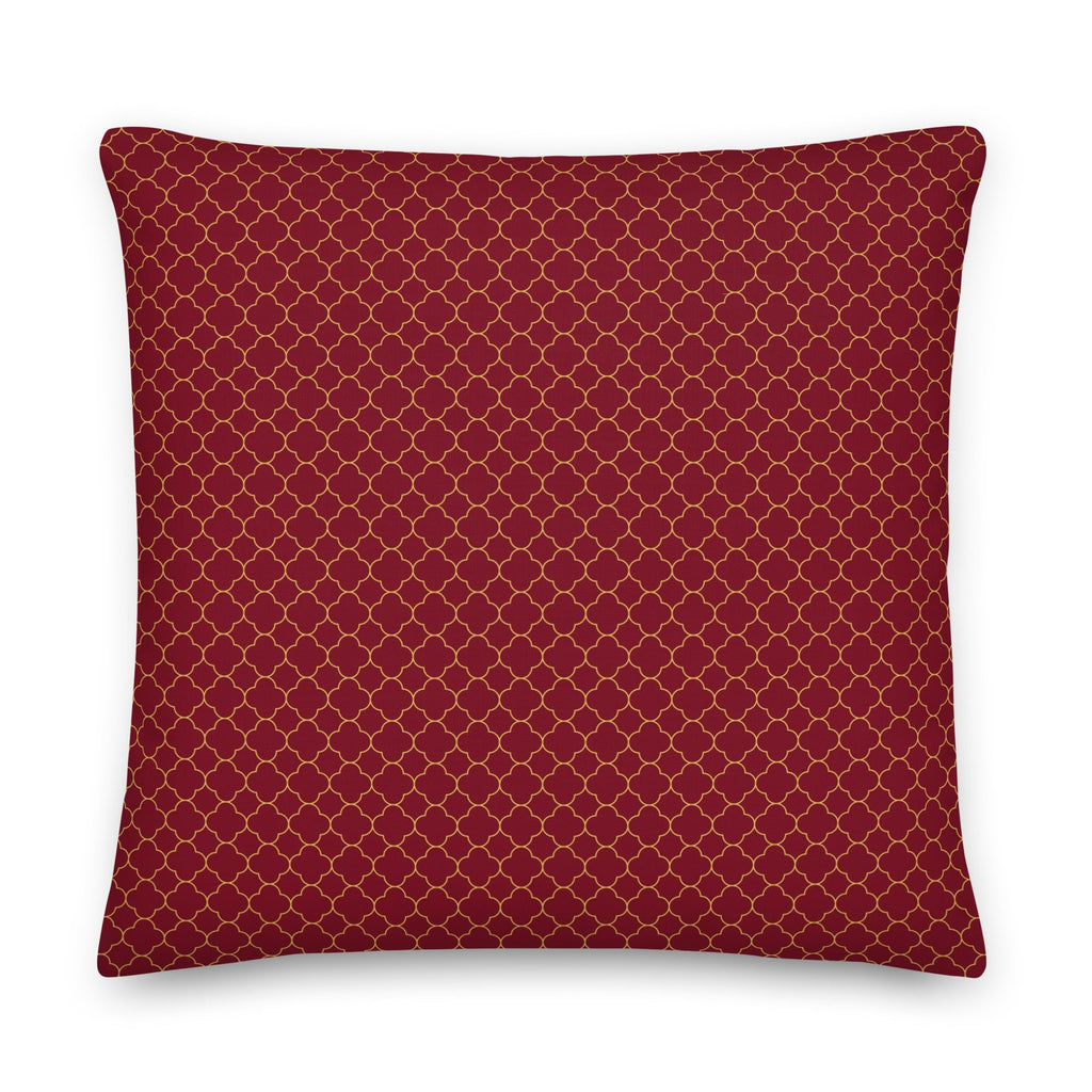 Burgundy Abstract Design 22x22 Premium Pillow - Artwork by Lili