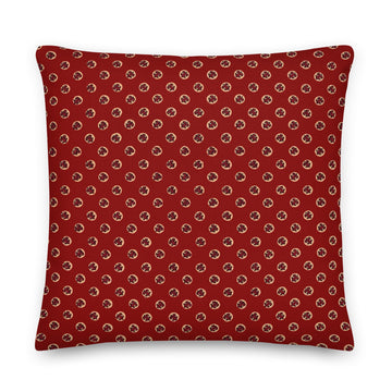 Burgundy Repeating Motif 22x22 Premium Pillow - Artwork by Lili