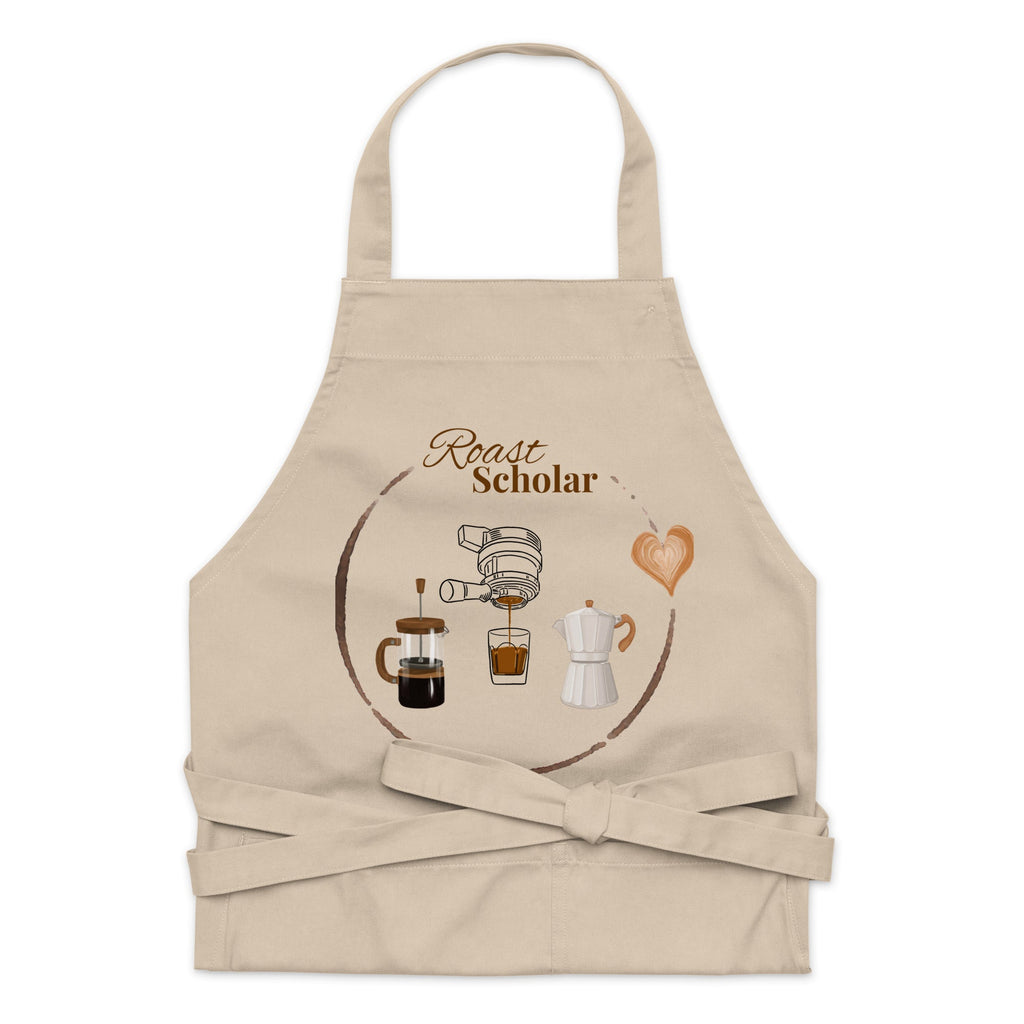 Coffee Theme "Roast Scholar" Organic Cotton Apron - Artwork by Lili