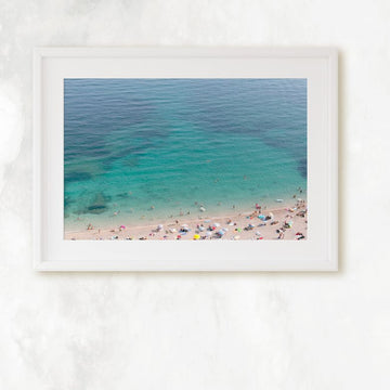 Côte d'Azur Aerial Beach View Print, Mediterranean Sea, France Travel Photography - Artwork by Lili