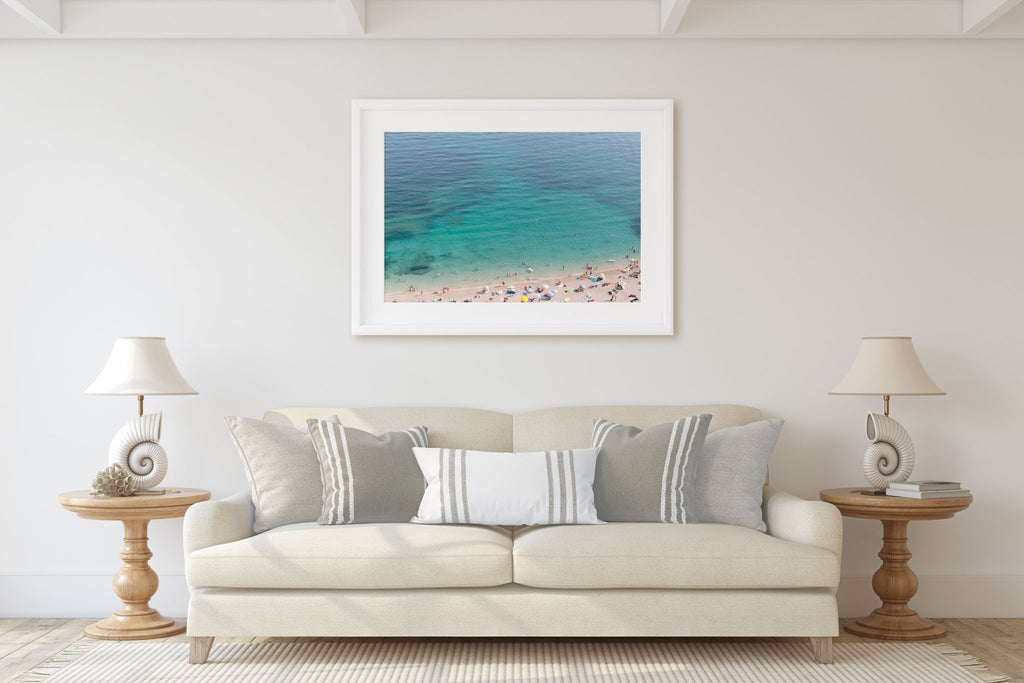 Côte d'Azur Aerial Beach View Print, Mediterranean Sea, France Travel Photography - Artwork by Lili