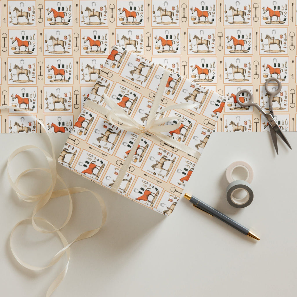 Equestrian Themed Wrapping Paper (3 sheets) - Artwork by Lili
