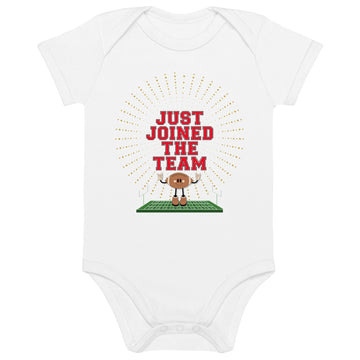 Football Themed "Just joined the team" Organic Cotton Baby Bodysuit - Artwork by Lili