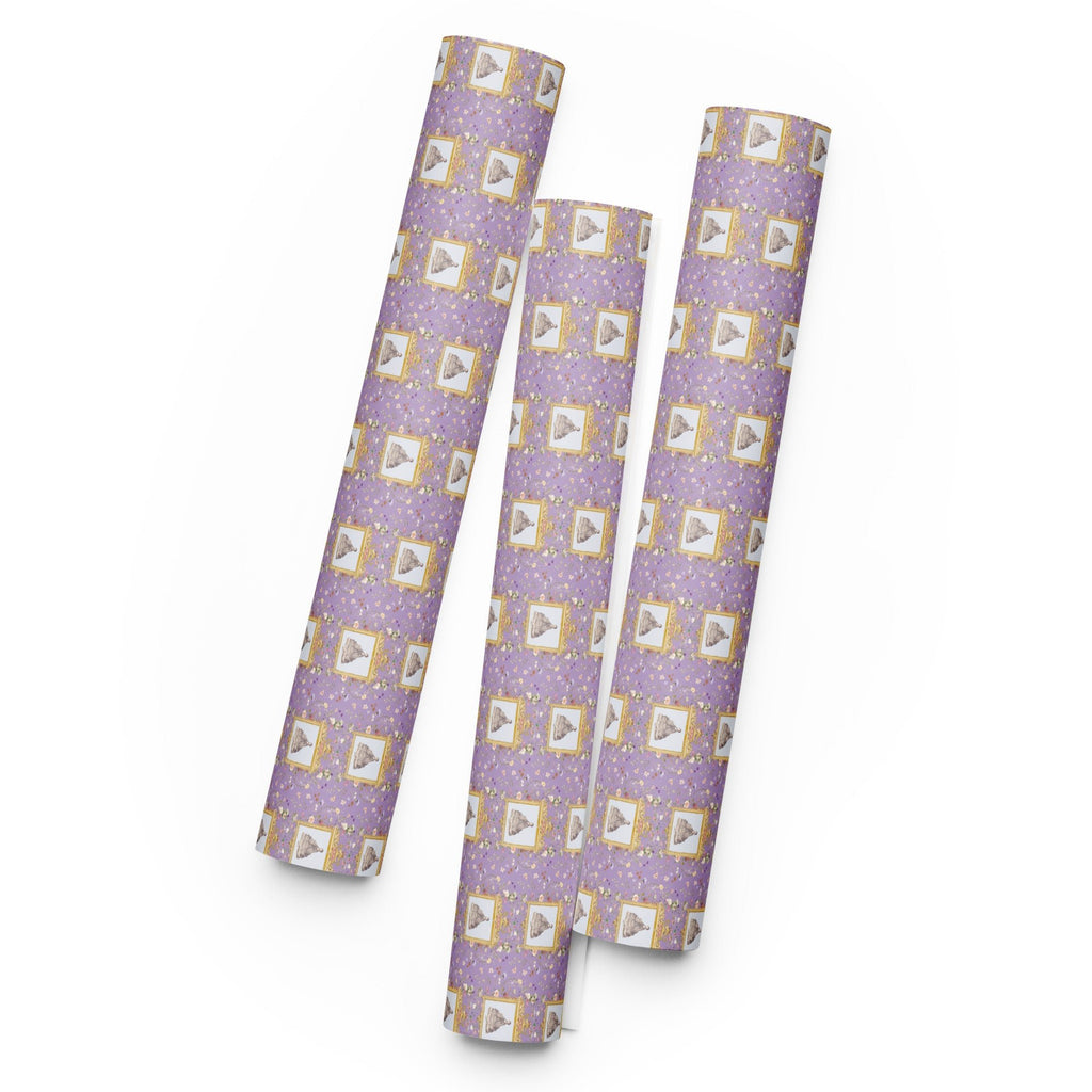 French Queen and Florals Wrapping Paper (3 sheets) - Artwork by Lili