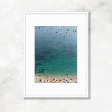 French Riviera Travel Photography, Aerial Beach View, South of France Mediterranean Sea Colorful Landscape Print, Living Room & Home Decor - Artwork by Lili