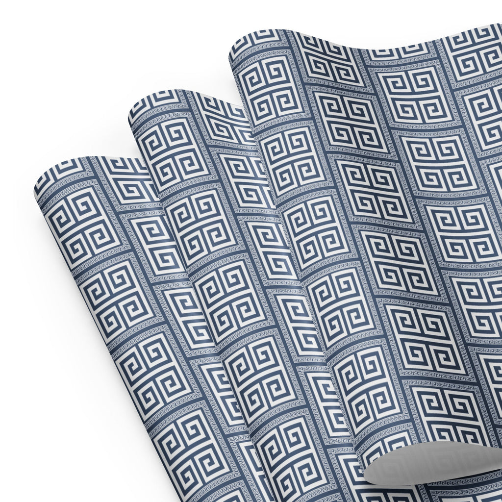 Greek Key Pattern Wrapping Paper (3 sheets) - Artwork by Lili