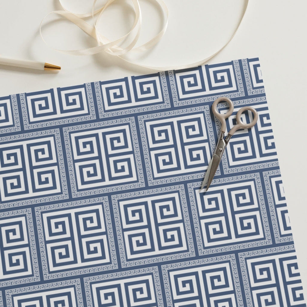 Greek Key Pattern Wrapping Paper (3 sheets) - Artwork by Lili