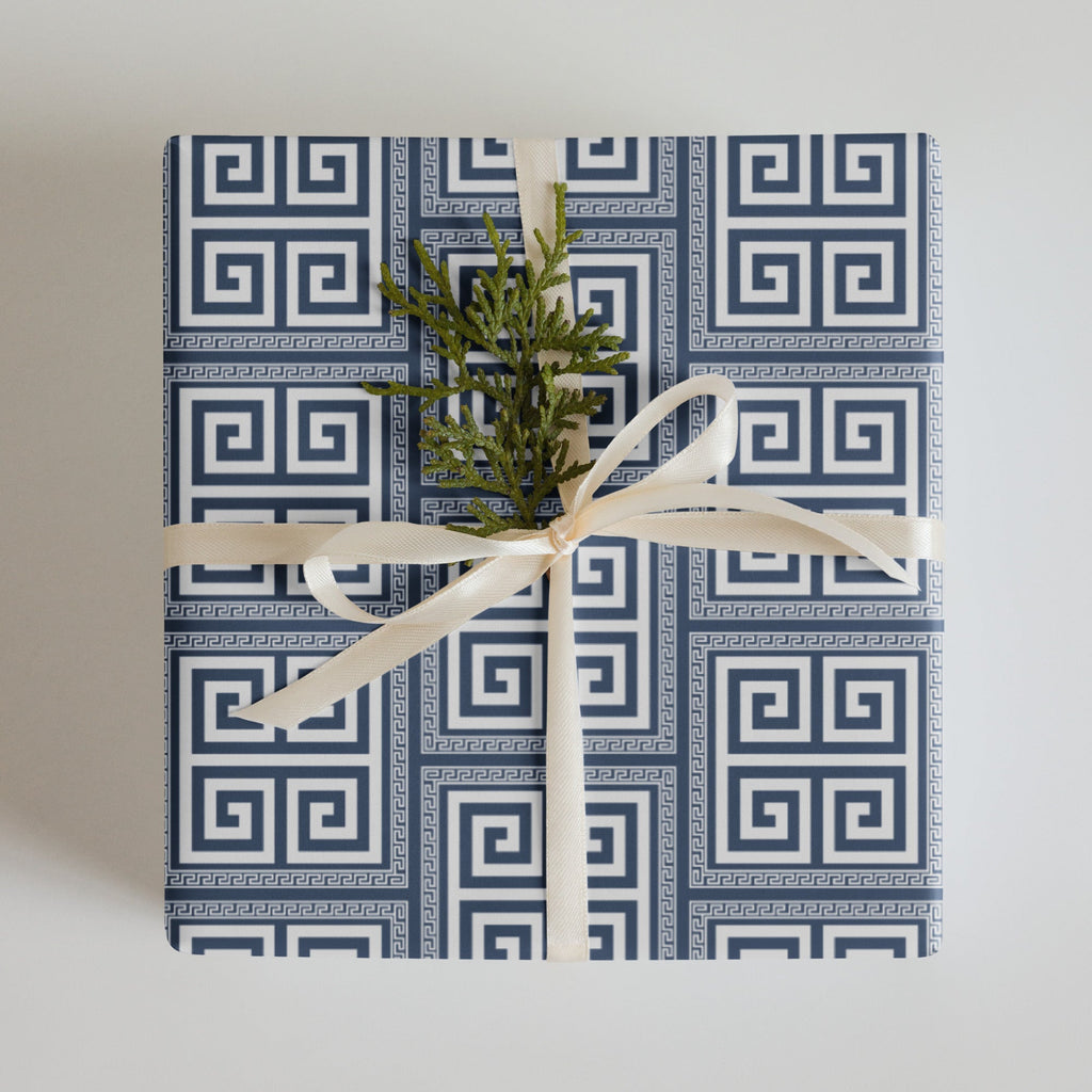 Greek Key Pattern Wrapping Paper (3 sheets) - Artwork by Lili
