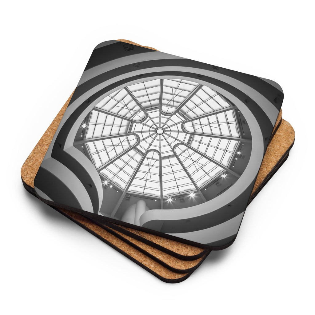 Guggenheim Museum Set of Square Coasters (Cork - back) - Artwork by Lili