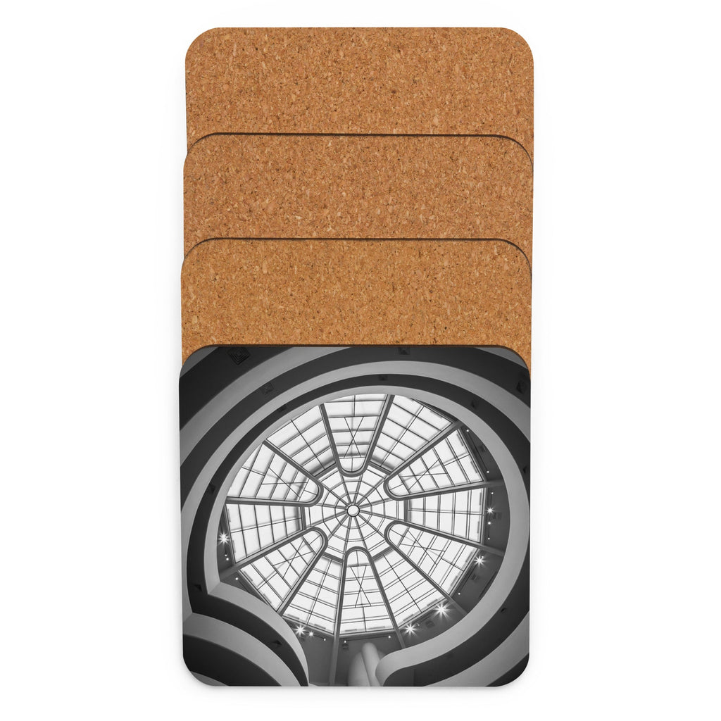 Guggenheim Museum Set of Square Coasters (Cork - back) - Artwork by Lili