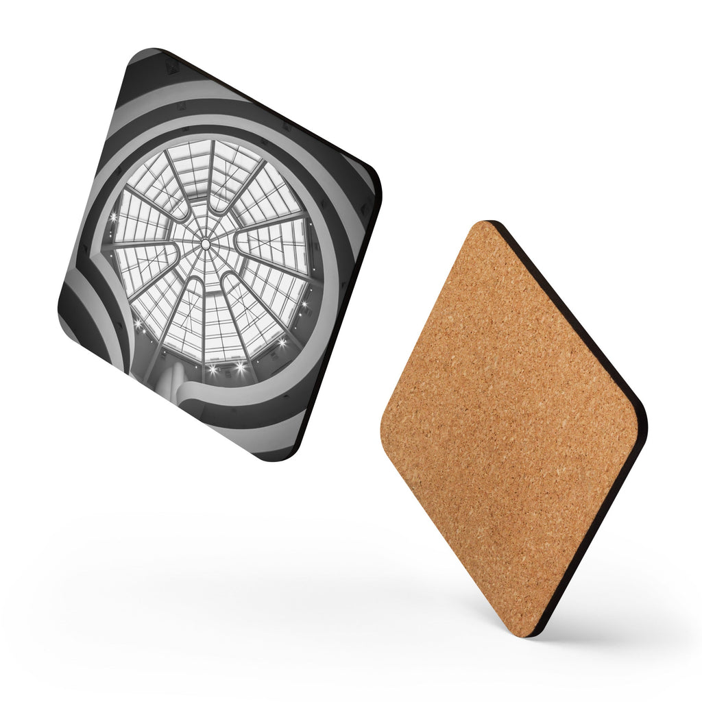 Guggenheim Museum Set of Square Coasters (Cork - back) - Artwork by Lili