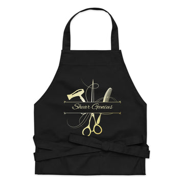 Hairstylist "Shear Genius" Organic Cotton Apron - Artwork by Lili