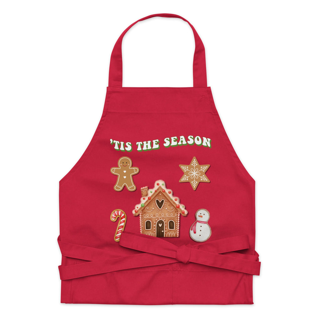 Holiday Theme "'Tis the Season" Organic Cotton Apron - Artwork by Lili