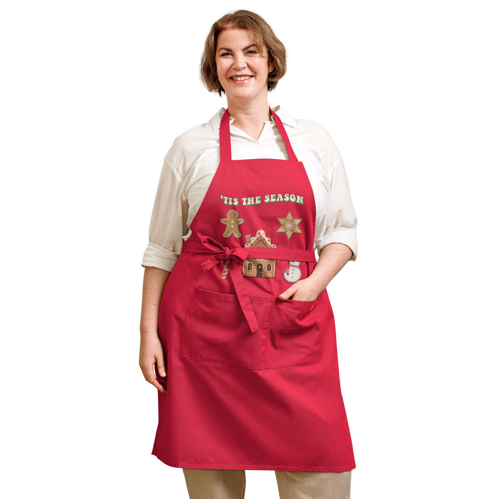 Holiday Theme "'Tis the Season" Organic Cotton Apron - Artwork by Lili