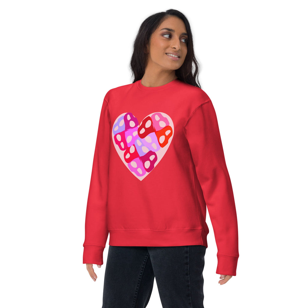 Intertwined Persian "H" Typography Heart Design Premium Sweatshirt - Artwork by Lili