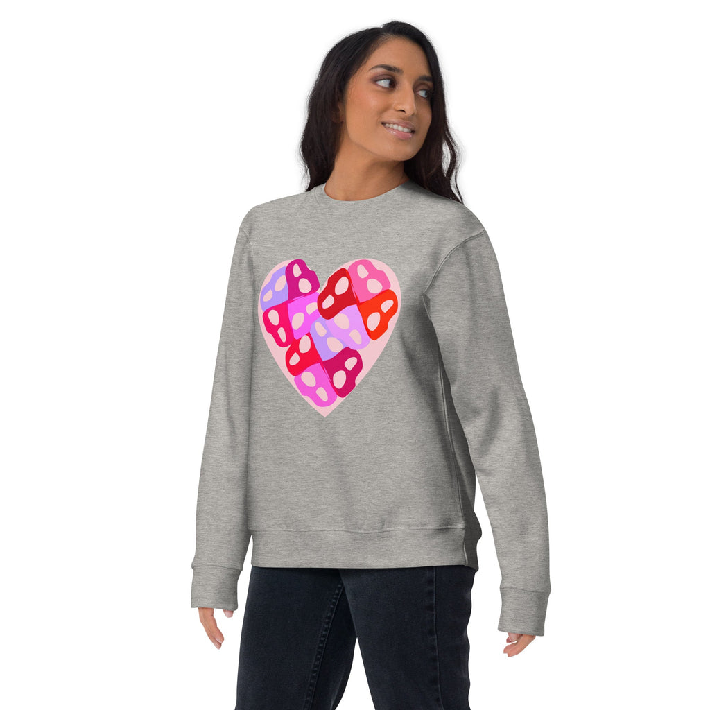 Intertwined Persian "H" Typography Heart Design Premium Sweatshirt - Artwork by Lili