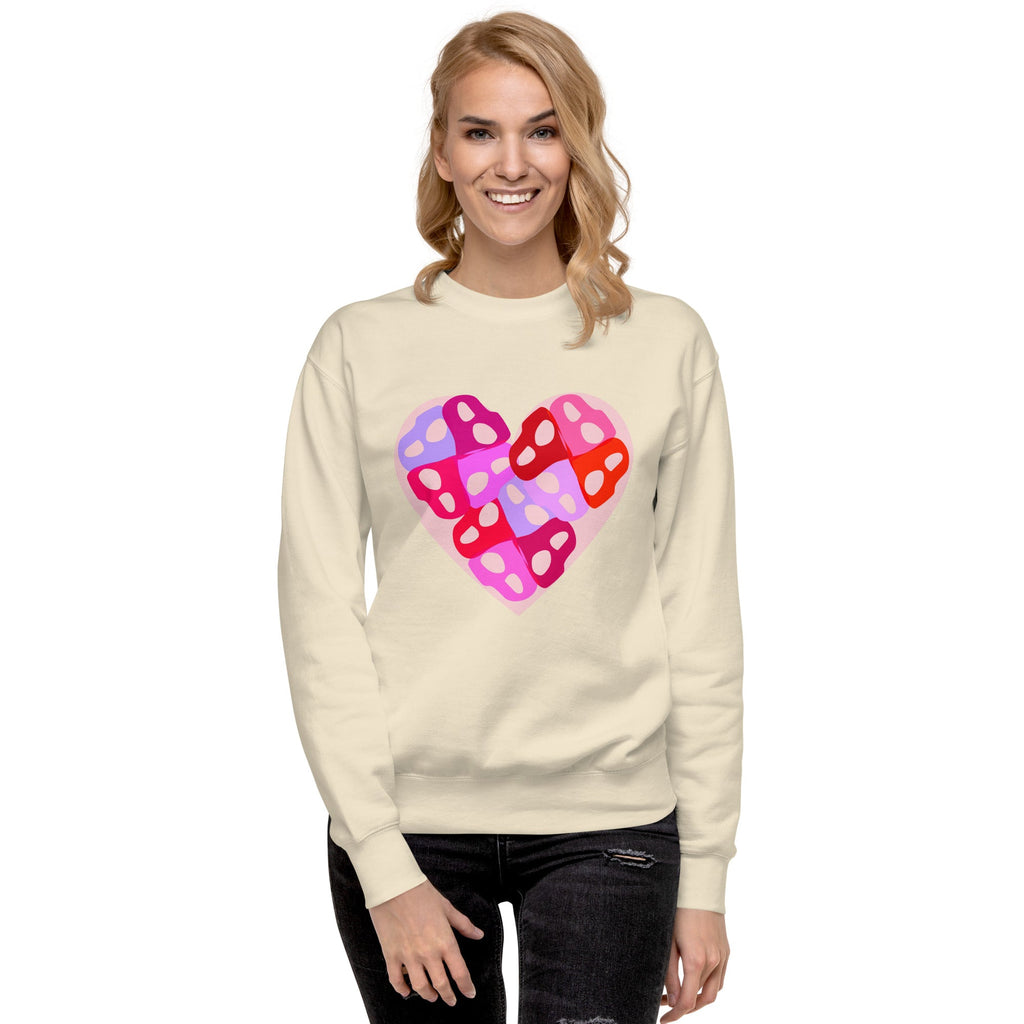 Intertwined Persian "H" Typography Heart Design Premium Sweatshirt - Artwork by Lili