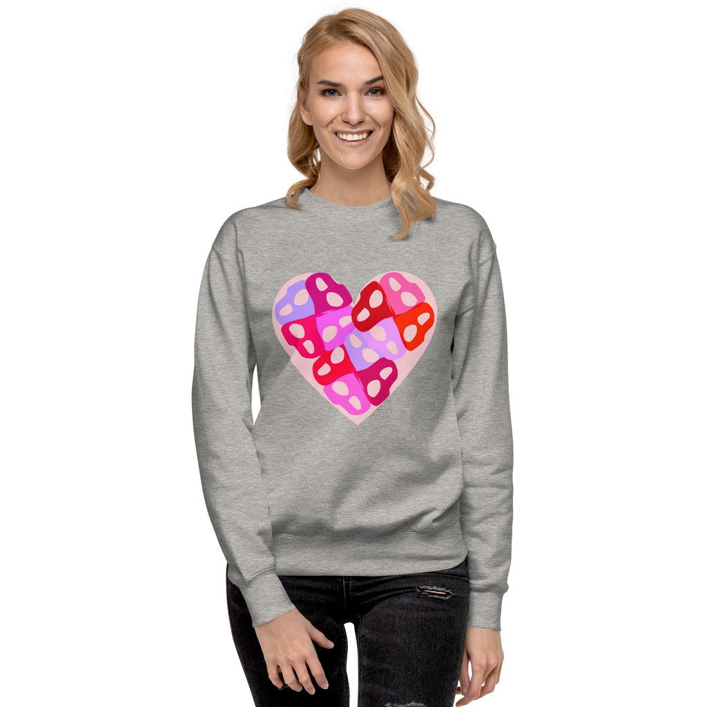 Intertwined Persian "H" Typography Heart Design Premium Sweatshirt - Artwork by Lili