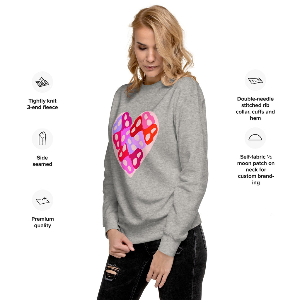 Intertwined Persian "H" Typography Heart Design Premium Sweatshirt - Artwork by Lili