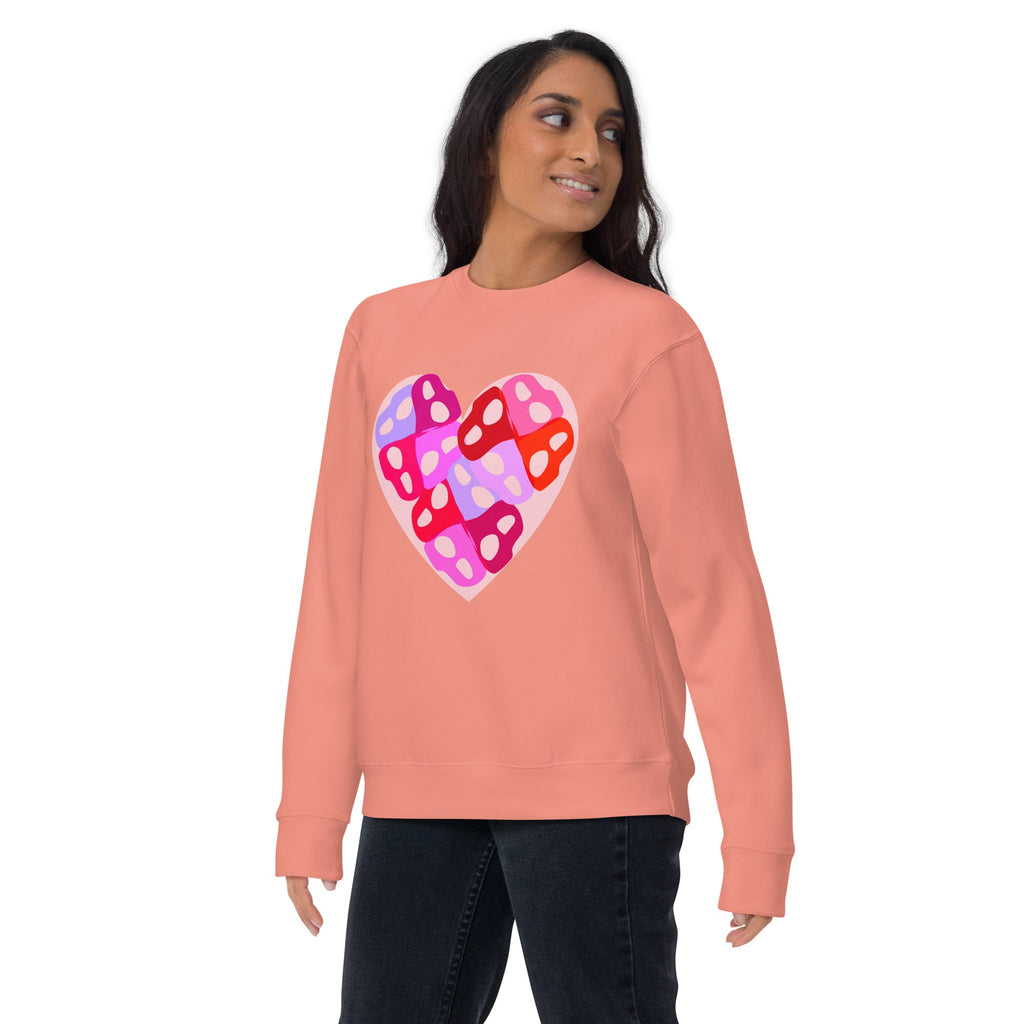 Intertwined Persian "H" Typography Heart Design Premium Sweatshirt - Artwork by Lili
