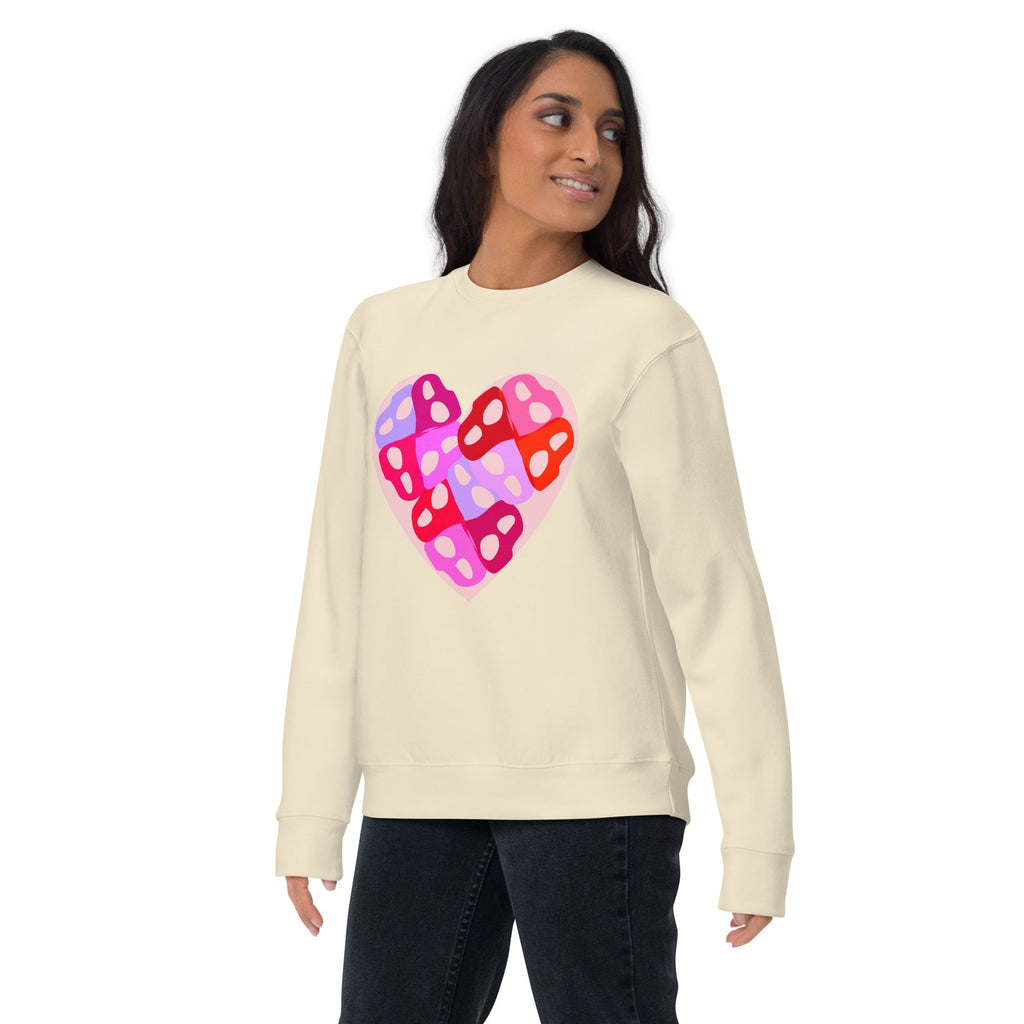 Intertwined Persian "H" Typography Heart Design Premium Sweatshirt - Artwork by Lili