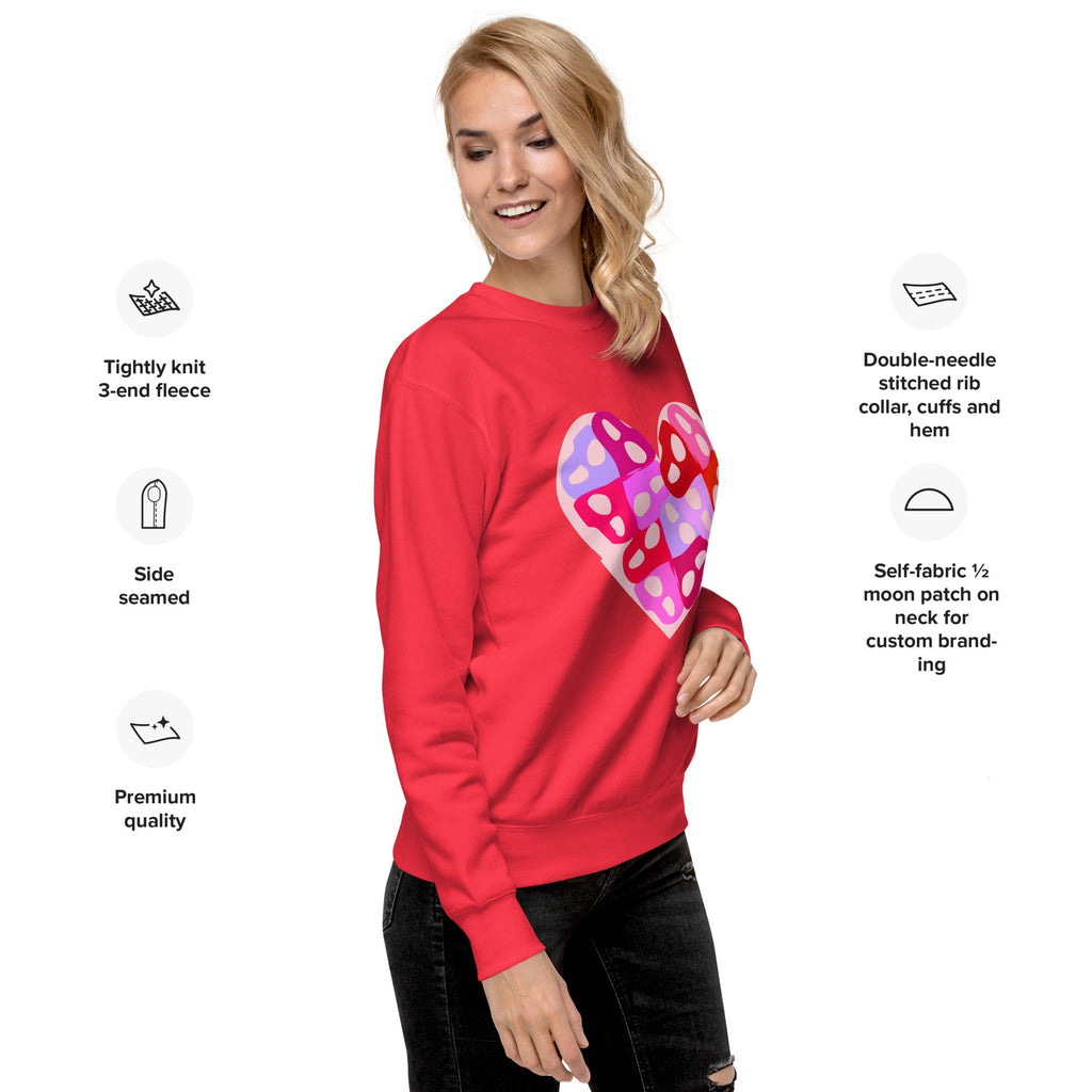 Intertwined Persian "H" Typography Heart Design Premium Sweatshirt - Artwork by Lili