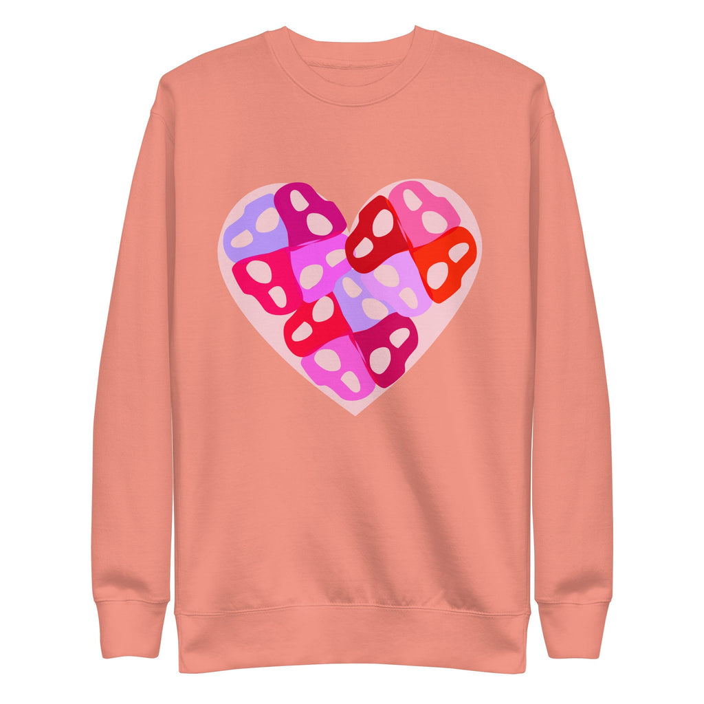 Intertwined Persian "H" Typography Heart Design Premium Sweatshirt - Artwork by Lili