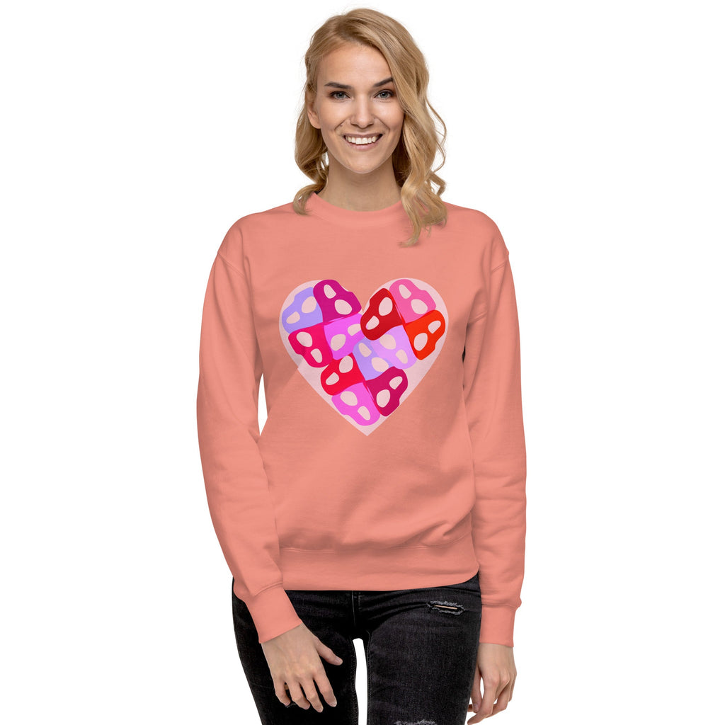 Intertwined Persian "H" Typography Heart Design Premium Sweatshirt - Artwork by Lili