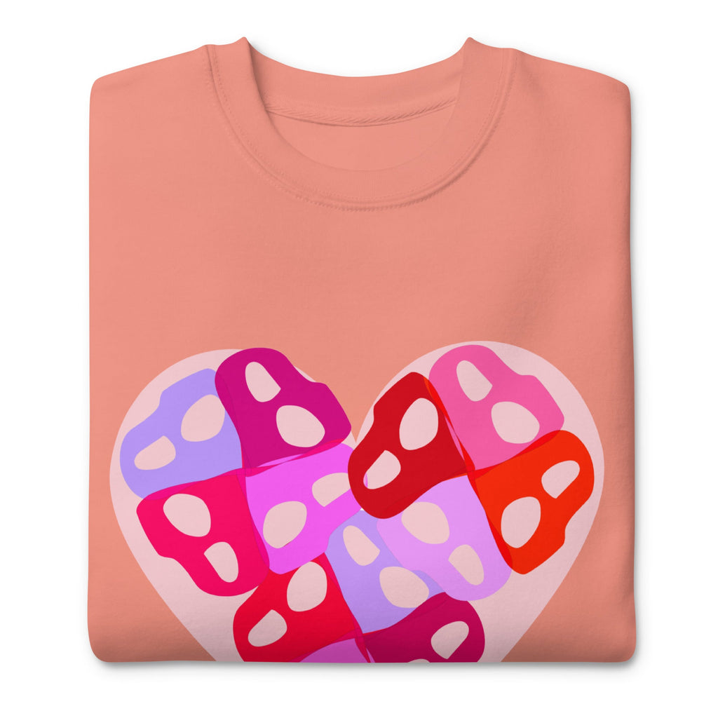 Intertwined Persian "H" Typography Heart Design Premium Sweatshirt - Artwork by Lili