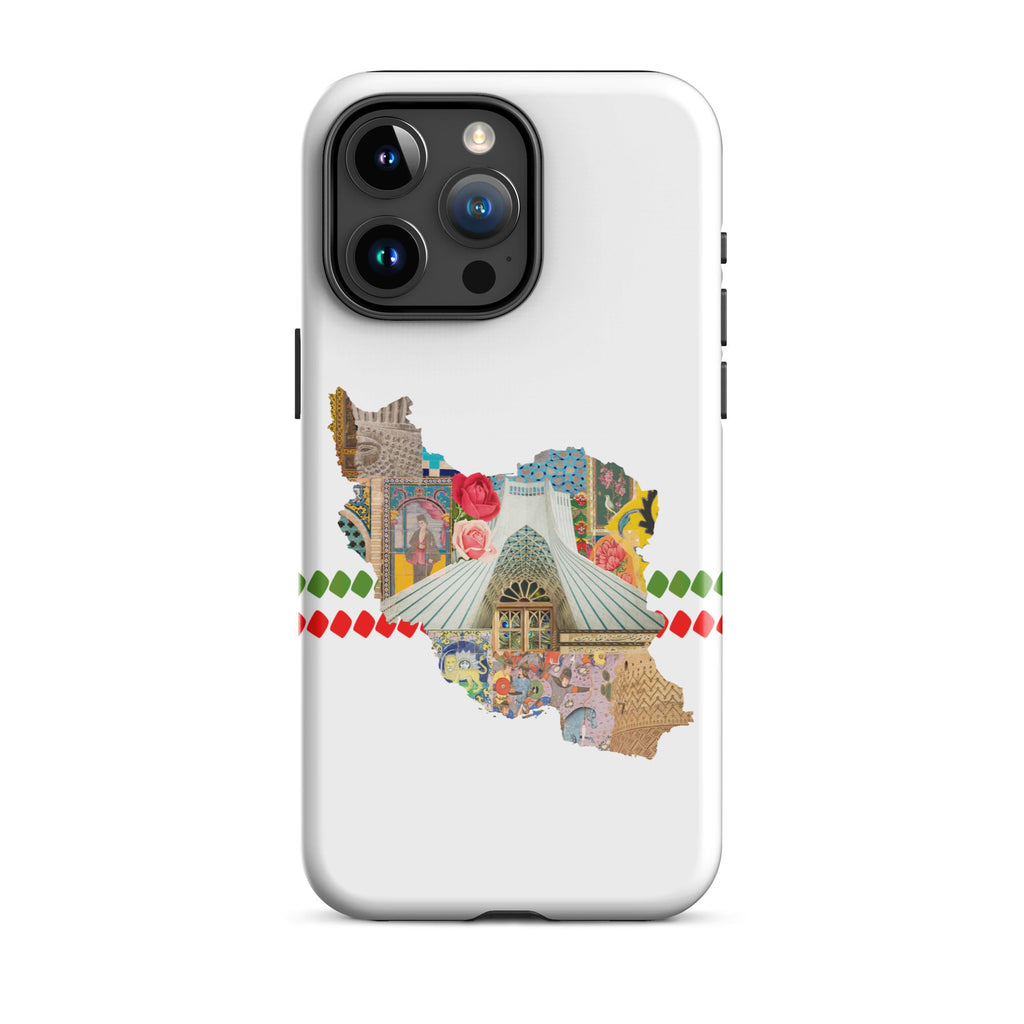 Iran Map Art Tough Case for iPhone® - Artwork by Lili