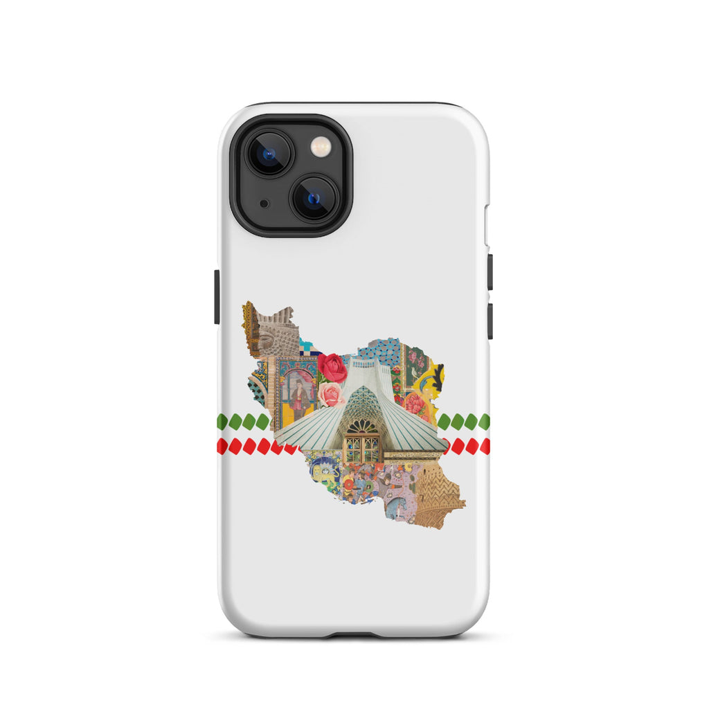 Iran Map Art Tough Case for iPhone® - Artwork by Lili
