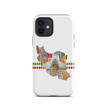 Iran Map Art Tough Case for iPhone® - Artwork by Lili